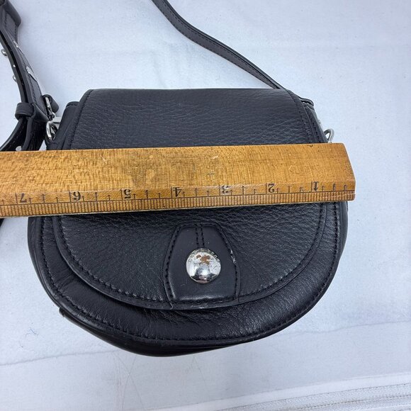 Rag & Bone Black Leather Crossbody Mini Flight Saddle Bag Small Purse - Picture 10 of 11